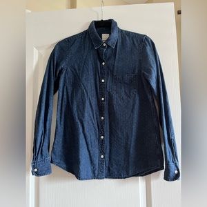 GAP fitted XS boyfriend dark blue denim shirt